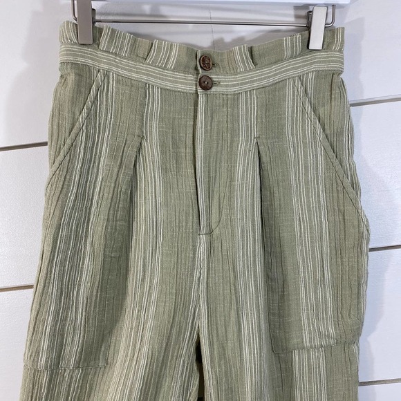 NWT Free People Semi Sweet Sage Striped Pant - Picture 5 of 11